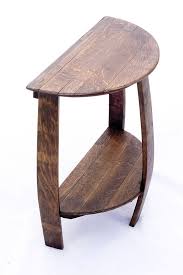 Wine Barrel Half Round End Table Wine Barrel Furniture Barrel Furniture Wine Barrel End Table