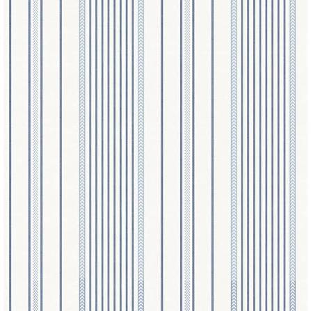 Navarres Stripe Blue Faux Linen Wallpaper Sample