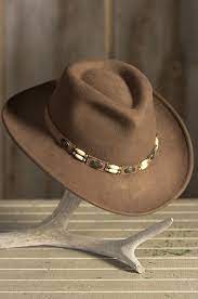 Our Crushable Felt Outback Tracker Transports You To The Old West With Its Leather And Concho Hat Band With Sim Cowboy Hats Felt Cowboy Hats Mens Hats Fashion