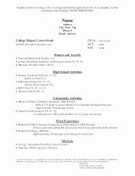 Activities Resume Template New High School Activities Resume Template College Application Resume College Resume Template Student Resume Template
