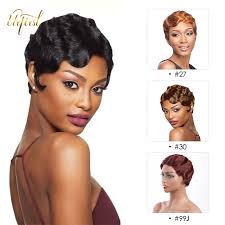 Long or round faces that suit some length on the top. Finger Wave Short Human Hair Wigs Pixie Cut Wig 99j Burgundy Wig For Black Women Honey Blonde Full Machine Made Human Hair Wigs Full Machine Wigs Aliexpress