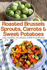 Roasted Brussels Sprouts Carrots Sweet Potatoes Simple Nourished Living Recipe Sprouting Sweet Potatoes Roasted Brussel Sprouts Brussels Sprouts Recipe