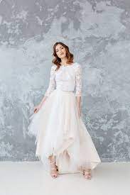 High Low Wedding Skirt Emma Modern Wedding Skirt High Low Hem Bridal Skirt With Train And Pockets Ivory Cascade Skirt For Bride Tulle Wedding Skirt Bridal Skirt Separate Wedding Skirt