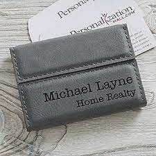 Each can be customized with any name, initials, monogram, business title, company name and other details. Personalized Business Card Holders Personalization Mall
