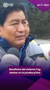 El ministro de Obras Públicas, Servicios y Vivienda, Edgar Montaño, explica  sobre los beneficios del sistema Tag Master en la prueba piloto de cobro  electrónico Televías que realizará el descuento de ...