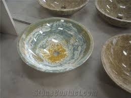 blue onyx round vessel sink from china
