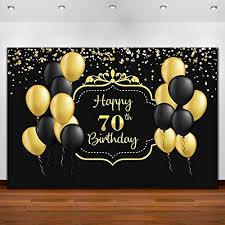 Buy send best birthday gifts online to india with myflowertree. Happy 70th Birthday Backdrop For Men Women Black And Gold 70 Birthday Background 7x5ft Balloons 70th Birthday Backdrops For Party 70th Birthday Photo Props Seventy Birthday Decorations Cake Table Prop Buy Online