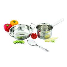 Warehouse 1 x kavalkad saucepan, set of 3 article no: Mirror Finish Stainless Steel 3 Pieces Cookware Set For Kitchen Rs 599 Set Id 21746425473