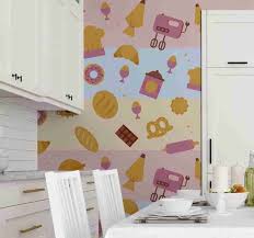 Kitchens are the hub of the home and often the centre of family life, as we an all over wallpaper design featuring repeated motifs of a striking tiger, with a peacock tail and. Modern Design Kitchen Wallpaper Tenstickers