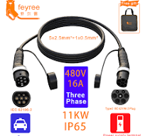 Feyree EV Charger 4KW Type2 Charging Cable Female to Male Plug 4KW EV  Charging Cable