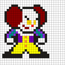 Pennywise By Tashar H On Kandi Patterns Pixel Art Perler Bead Art Perler Patterns