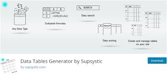 Data Tables Generator Supsystic Wordpress Table Plugin Plugins Wordpress Elearning