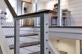 Additionally, oak treads and flooring are commonly used to complete the look. Stainless Cable Railing Inc Vancouver Wa Us 98682 Houzz
