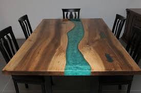 Epoxy Table Walnut Wood River Dining Table Office Desk Etsy In 2020 Dining Table Walnut Wood Walnut Table
