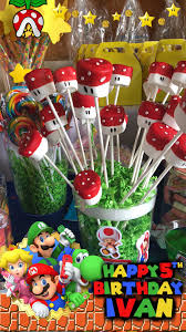 7th Birthday Party Theme Ideas For Boy Toad Pops Mario Birthday Party Super Mario Birthday Party Super Mario Bros Birthday Party