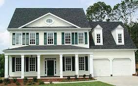 Colonial With Attached Garage Colonial House Plans Colonial Exterior Colonial House Exteriors