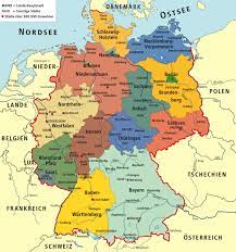 This map shows a combination of political and physical features. Germany Political Map