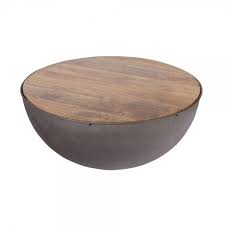 Couchtisch Bowl No 2 Rund Holz Metall Grau Couchtisch Runder Kaffeetisch Couchtisch Holz