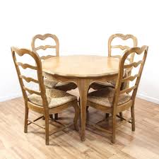 This Dining Set Is Featured In A Solid Wood With A Distressed Light Oak Finish This American Traditional Dining Table Vintage Dining Table Dining Table Chairs