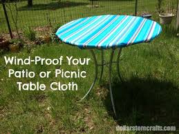 Tutorial Wind Proof Custom Size Tablecloth With Dollar General Outdoor Tablecloth Table Cloth Dollar Store Crafts