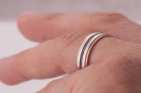 Men's diamond & anniversary rings. Men S Wedding Band Rose Gold And Black Diamonds Bng18 Doron Merav