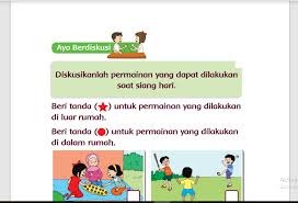 Pada pagi hari cuacanya cerah, namun pada siang hari terjadi hujan. Kunci Jawaban Tema 8 Kelas 1 Halaman 14 15 16 17 18 19 20 21 22 23 Buku Tematik Diskusi Permainan Siang Hari Metro Lampung News