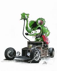 Rat Rods Cartoons Rat Rod Monster Cartoon Coupe Art Prints Cartoon Rat Ed Roth Art Rat Fink