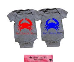 Red Crab Blue Crab Baltimore Md Baby Bodysuit Toddler Or Youth Tee Made In Baltimore Crab Shirt Home State Shirt Maryland