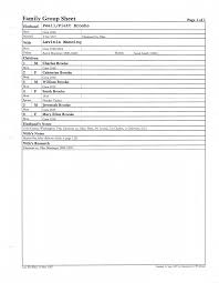 Family Group Sheet