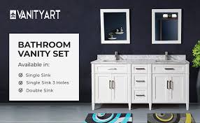 Maybe you would like to learn more about one of these? Amazon Com Vanity Art 48 Inch Single Sink Bathroom Vanity Set Carrara Marble Stone Top Dove Tailed Drawers Soft Closing Doors Undermount Rectangle Sink Cabinet With Free Mirror Va2048 W Tools Home Improvement