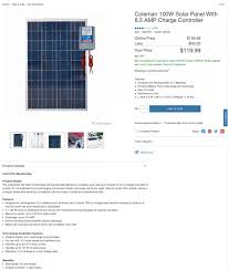 Also you can find the following sellers on amazon providing this solar kit for a starting price of $200 usd. Solar Noob Q Costco Coleman 100w Panel Integration Four Wheel Camper Discussions Wander The West