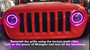 The headlights and fog lights install like the oem. Jeep Wrangler Jl Rgb Halo Headlights Installation Instructions Amoffroad Youtube