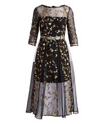 Lucy Paris Black Floral Sheer Overlay Maxi Dress Women