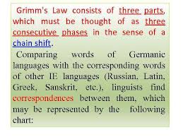 The First Germanic Sound Shift Grimm S Law Verner S