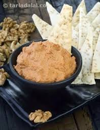 Red Capsicum And Walnut Dip Lebanese Dip Recipe Lebanese Recipes Recipe Walnut Dip Recipe Lebanese Recipes Dip Recipes