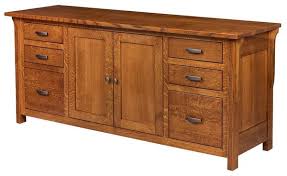 Made from solid wood & hardwood veneers. 72 Boston Mission Credenza From Dutchcrafters Amish Furniture