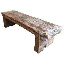 Weston home factory rectangle wood coffee table. Reclaimed Primitive Wood Bench Or Coffee Table For Sale At 1stdibs