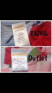 Gymboree Retail Vs Outlet Tag Sizing Chart Greatful Book Cover