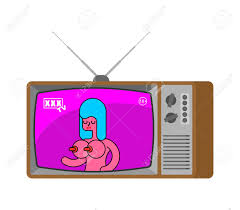 XXX TV News Old Television. Adult Channel. Woman Broadcasting Journalist.  Female Anchorman In Tv Studio. Live Broadcasting. Royalty Free SVG,  Cliparts, Vectors, and Stock Illustration. Image 110944695.