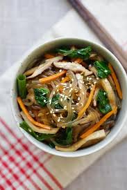 Japchae Korean Noodle Dish With Sweet Potato Noodles And Vegetables Learn How To Make Japchae In 30 Minut Healthy Korean Recipes Easy Korean Recipes Recipes
