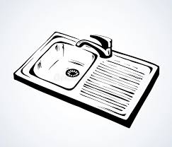 Kitchen sink top view drawing. Kitchen Sink Vector Drawing Stock Vector Illustration Of Clean Cooking 115653122