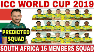 Your app for international cricket. Icc World Cup 2019 South Africa Team Squad South Africa 16 Members Odi Squad For World Cup 2019 Youtube