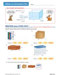 Volume Of A Rectangular Prism Worksheet Answers Rectangular Prism Prism Surface Area