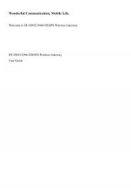 Harm you in any way. Huawei E960 User Guide Optus Internet Help