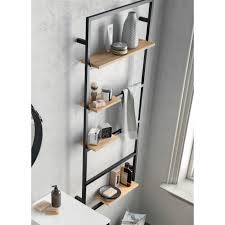 Si vous manquez de place, vous serez sans doute séduit par nos. Etagere Echelle Avec Porte Serviette Bain Suspendu Vinci Avec Structure Alu Laque Noir Et Chene Africain Casalux Home Design