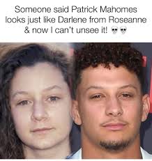 Patrick Mahomes Looks Like Darlene from Roseanne