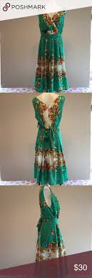 Nwt Dressbarn Sleeveless Green And Floral Dress Perfect For Spring This Stunning Green Dress With Floral And Bird Patterns Is Nwt Be Dresses Dress Barn Dresses Fashion Design