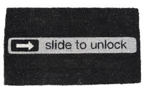 Buy kikkerland slide to unlock indoor / outdoor doormat door mat 18 x 30 at desertcart. The Perfect Apple Fan Doormat The Slide To Unlock Mat Osxdaily