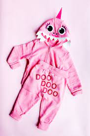 Pink Diy Baby Shark Costume With A Hoodie See Kate Sew