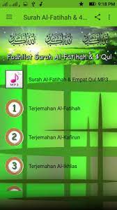 Surah Al Fatihah 4 Qul For Android Apk Download